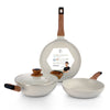 Bergner Ivory Granite Non-Stick 4 Pcs Cookware Set Forged Aluminium (BGIN-9073)