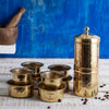 Zishta Brass Coffee Filter Large and Davara Tumbler Combo