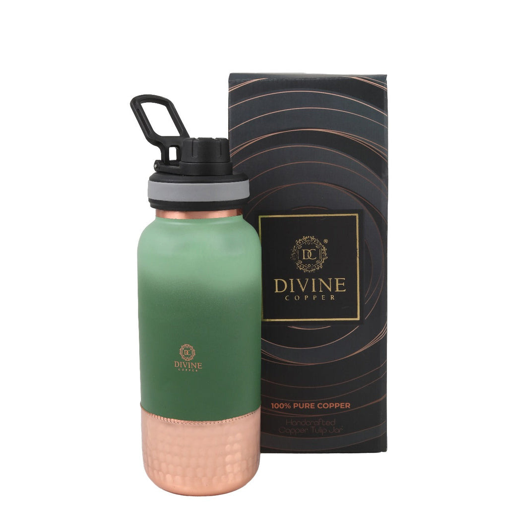 DIVINE COPPER 銅製ボトルとコップ2個セット Divine Copper Camel-dual Tone Sipper – Veeha's Kitchen