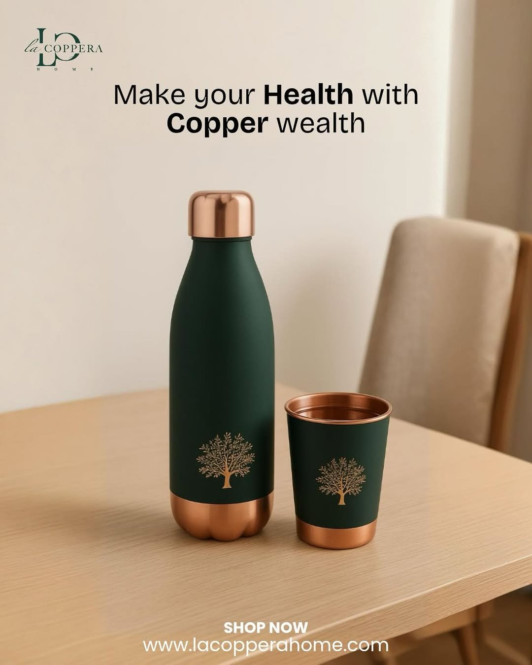 Cosmo Fur Green Copper Bottle