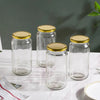 Nestasia Glass Kitchen Storage Jar with Gold Lid Set of 4 (950ml) | Airtight Pantry Jars