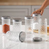 Nestasia Textured Jar for Storage Set of 6 | Assorted Sizes | Glass Kitchen Jars