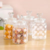Nestasia Glass Heart Knob Jar Set of 4 (1000ml) | Decorative Airtight Kitchen Storage