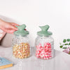 Nestasia Glass Storage Jar with Lid Set of 2 (1 Litre) | Airtight | Kitchen Pantry Storage