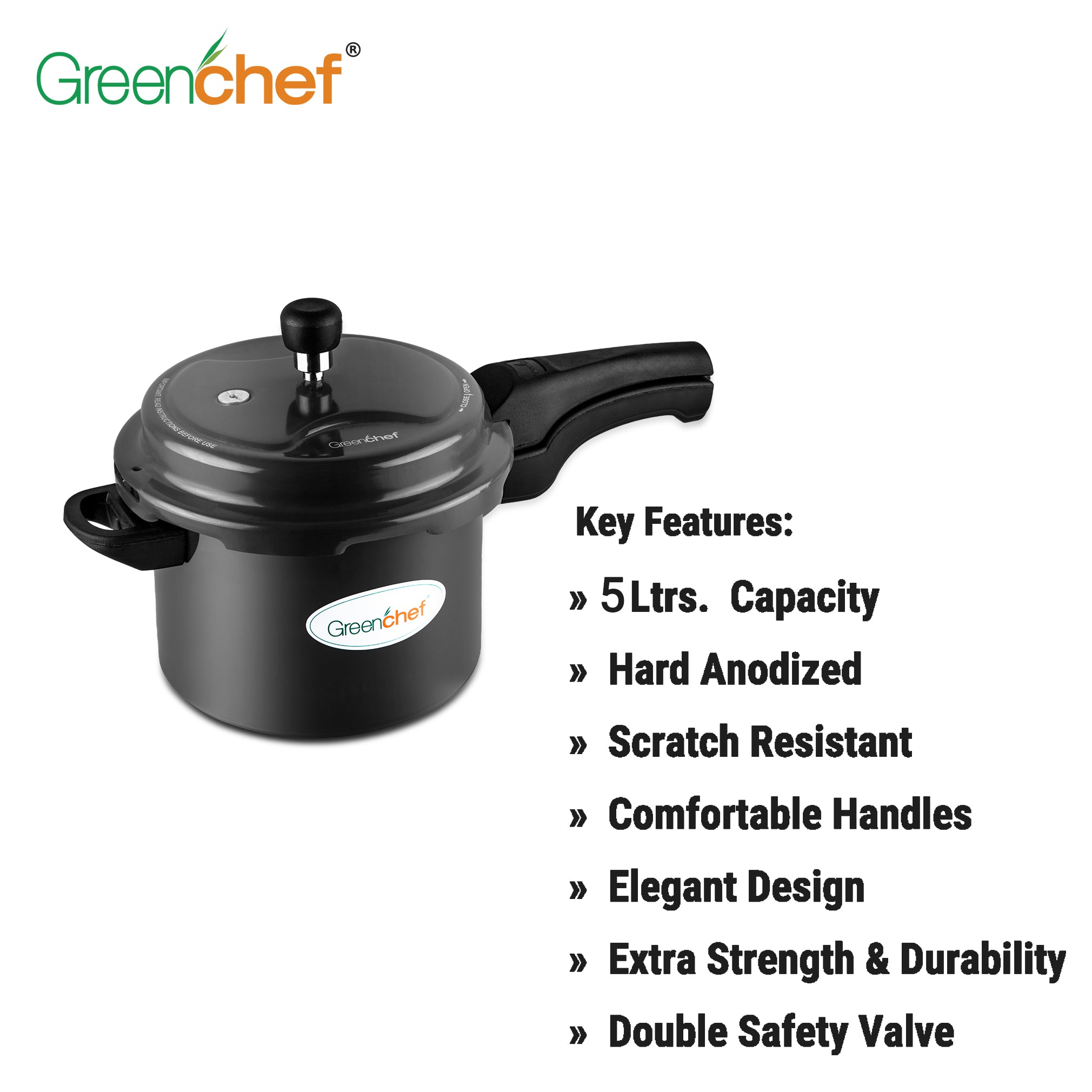 Induction Base Cooker Greenchef Hard Anodized Induction Base Cooker 5ltr – Veeha's Kitchen