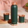 Borosil Eco Colour Copper Bottle and Glass Set Green