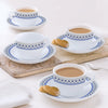 Borosil Larah Opalware Ocean Cup & Saucers Set
