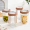 Nestasia Minimal Jar with See-Through Lid Set of 4 Large (1200ml) | Airtight Kitchen Storage