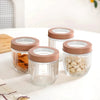 Nestasia Arch Jar with See-Through Lid Set of 4 Mocha Brown (800ml) | Airtight Storage Jars