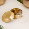 Nestasia Handcrafted Brass Marigold Mukhwas Box | Spice & Mouth Freshener Holder | Traditional