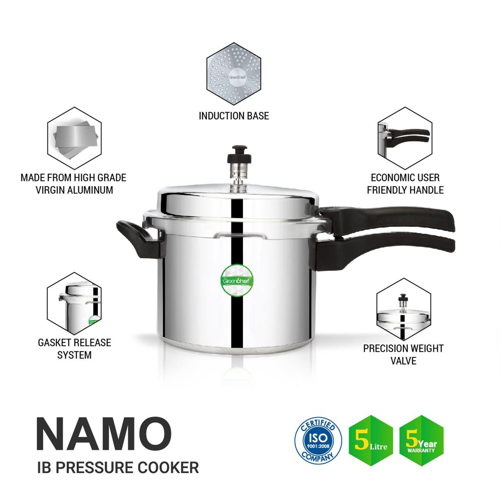 Induction Base Cooker Greenchef Namo Induction base Cooker 5lts – Veeha's Kitchen