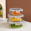 Nestasia Nestro Lock Airtight Containers Set of 3 Square Beige | 300ml, 500ml, 800ml
