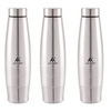 Attro Aqua 1000ml Stainless Steel Water Bottle Set of 3 Silver