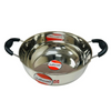 Tuffware Stainless Steel Heavy Bottom Kadhai Three Layer Impact Forged SAS Bottom Durable Soft Touch Handles 2.5L Silver