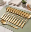 Montavo by FnS Stainless Steel Dinner Spoons Set of 12 PVD Gold Mirror Finish