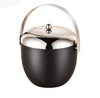 FnS Apple Double Wall Black Finish Ice Bucket 1.25L Stainless Steel