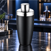 FnS Black Finish Cocktail Shaker 650ml Stainless Steel Built-in Strainer