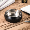 FnS Classic Antique Black Stainless Steel Ashtray
