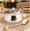FnS Genoa Hammered 2200ml Casserole with Lid & Madrid Serving Spoon Combo