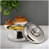 FnS Genoa Stainless Steel Casserole with Lid 850ml Hammered Finish