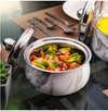 FnS Marbella Stainless Steel Casserole with Lid  White Marble Finish