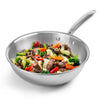 AGARO Regency Triply Steel Wok 20cm 1.5L | Stainless Steel | Gas & Induction