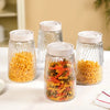 Nestasia Tall Swirl Jar with Lid Set of 4 (1700ml) | Airtight Glass Pantry Canisters