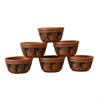 Mitti Cool Clay Linear Bowl Set 6 Pieces 150 ml Black Spade Design