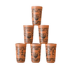 Mitti Cool Clay Dinner Glass Set 200 ML (6 Piece) Warli Timpany Design