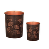 Divine Copper Pure Copper Glass Ginkgo Leaf Tumblers Set