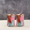 Divine Copper Pure Copper Enamel Print Glass Each 300 ml Pack Of 2