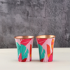 Divine Copper Pure Copper Enamel Print Glass Pack Of 2