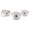 Sonu Inox Pot - Glass Lid 3Pcs Set