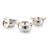 Sonu Inox Pot - Hammered Gold 3Pcs Set