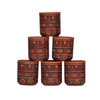 Mitti Cool Clay Square Cup Set 170 ml 6 piece Abstract Cross Design
