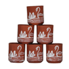 Mitti Cool Clay Square Cup Set 170 Mml(6 Piece) White Panting Swans Design
