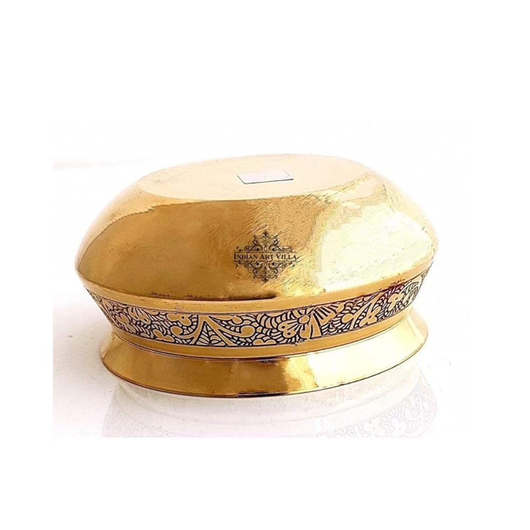 Indian Art Villa Brass Embossed Design Handi, Serveware - 330 gms