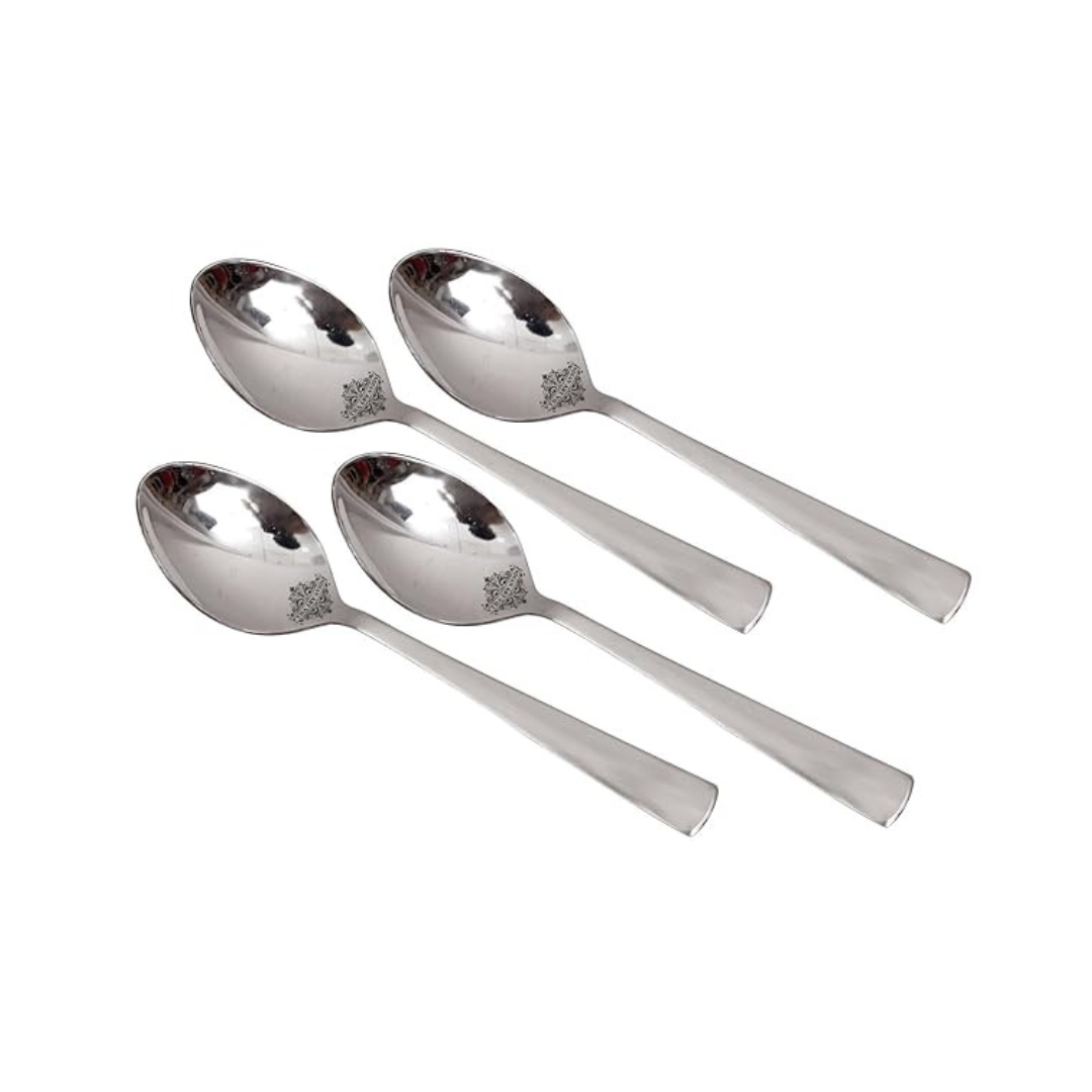 Indian Art Villa Matt Finsh Stainless Steel Table Spoon Cutlery Set, 4 Pieces