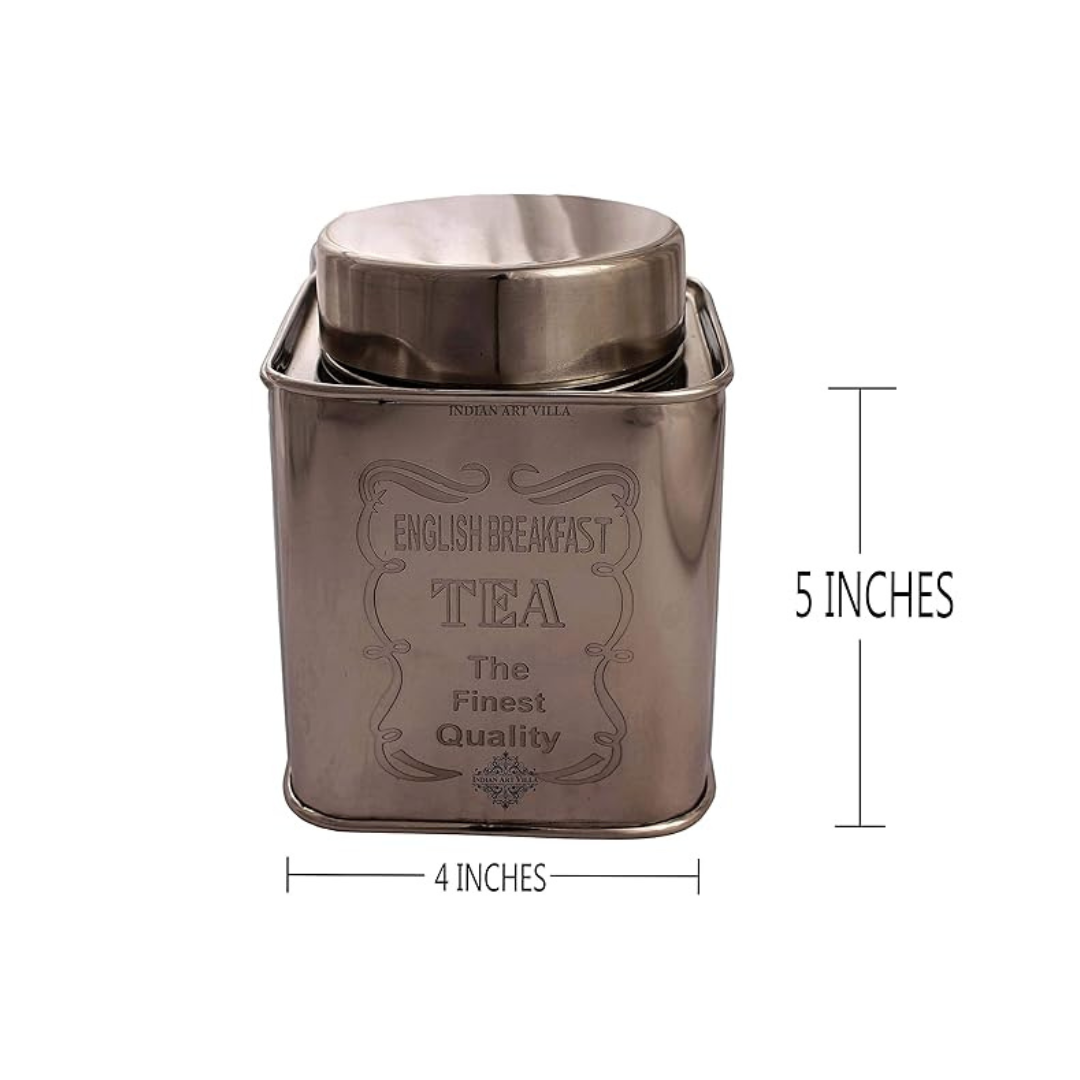 Indian Art Villa Steel Tea Container - 255 gms