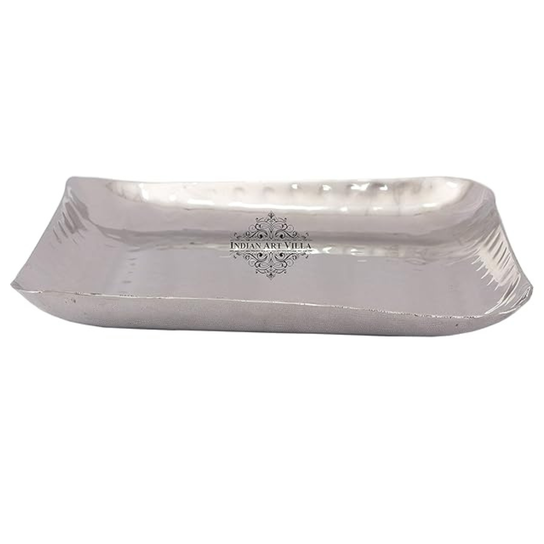 Indian Art Villa Steel Square Shape Tray - 440 gms