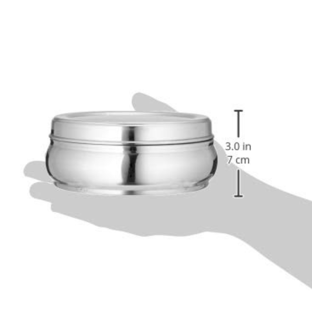 Neelam Stainless Steel 9 26G Puri Dabba Belly | 775 ml