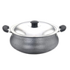 Sowbaghya Aluminium Biriyani Pot With Lid 2 L (Black) Handi Patila Bhagona Tapeli with Lid