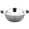Sowbaghya Aluminium Non Stick Deep Kadai with Stainless Steel Lid (2 LTR, Grey)