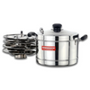 Sowbaghya Induction Base Stainless Steel Idli Maker (Silver 4 Plates) Silver Idly Cooker Pot