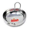 Hazel Stainless Steel Kadai with Handle I Steel Kadhai 3450 ml with Silver Finish I Curved Bottom