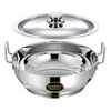 Kanshitas Rasoiware Induction Base Stainless Steel Kadhai with Stainless Steel Lid 2 Litre