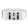 Jaggery Steel Heavy Mirror Finished Papad Dabba Multi Purpose Container Dia 28cm