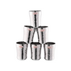 Jaggery Stainless Steel Drinking Serving Water Milk Juice Glass Glasses Set350 ml Hammered-eco Pack of 6