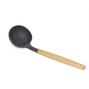 P-Plus International Silicone Cooking Utensils Kitchen Utensil Heat Resistant Wooden Handles Black