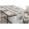 Blocks Of India Hand Block Printed Cotton Table Runner Mat and Napkin Set for Center Grey Buta